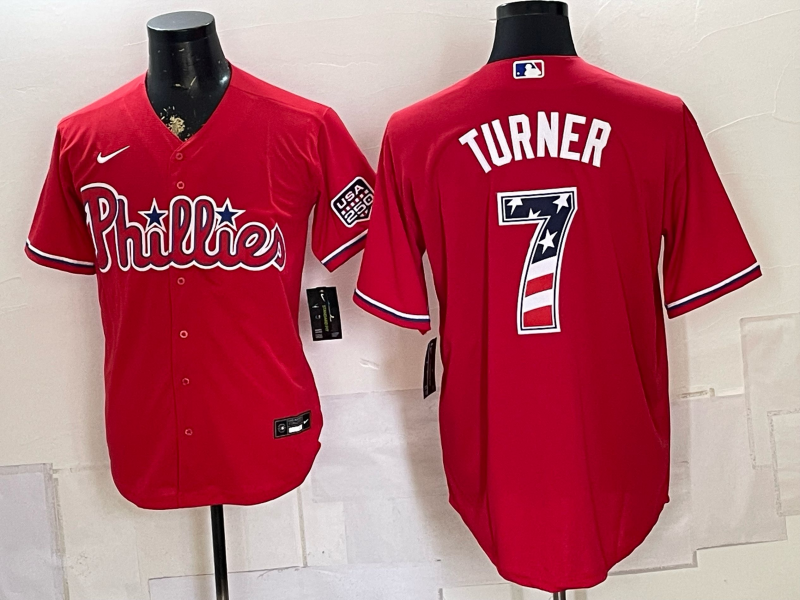 Men 2026 Philadelphia Phillies #7 Turner red Game Nike MLB Jersey2->philadelphia phillies->MLB Jersey